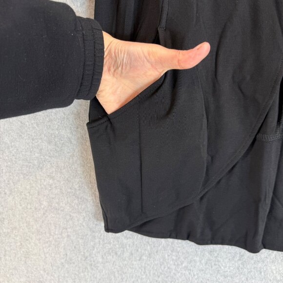 Zenergy by‎ Chicos Size 0 Black Short Sleeve Cardigan Classic Office Open Front - Picture 7 of 11